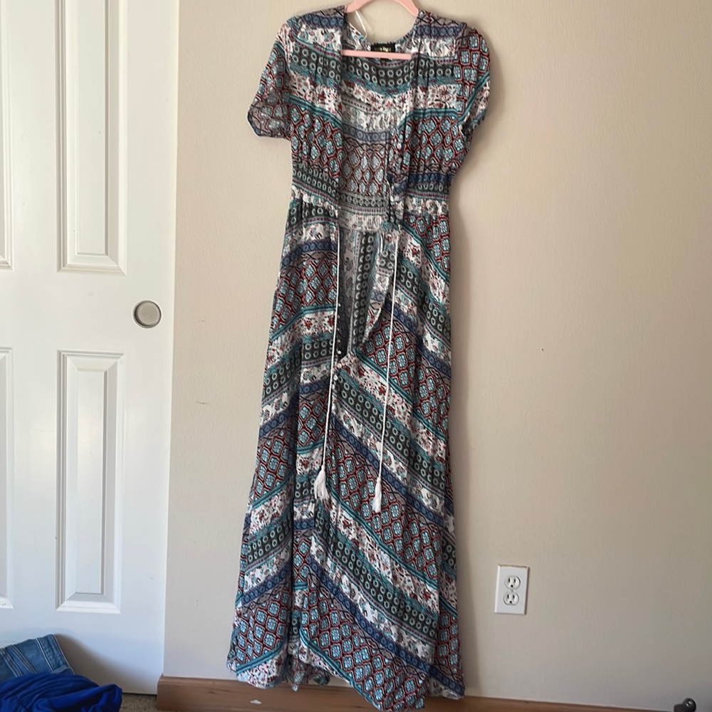Patterned buttoned up dress